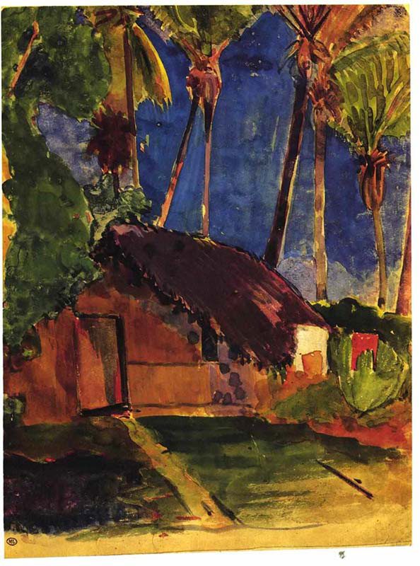 Hut Under Palms
